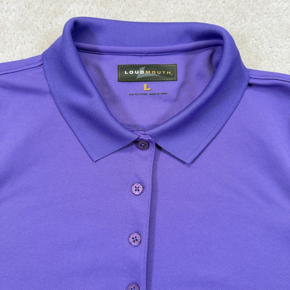 Loudmouth Golf Polo Shirt Womens Large Purple Short Sleeve Outdoor Casual